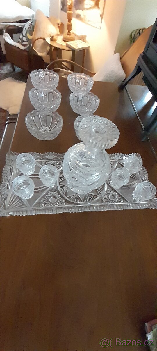 Souprava broušené sklo