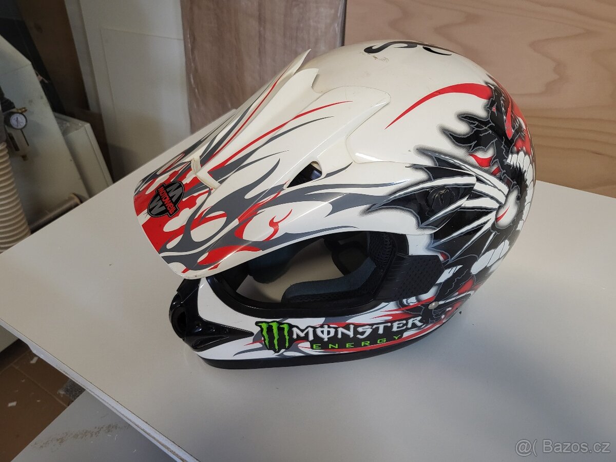 Přilba na motokros + kšilt. POLEP, zn."MOTOVELL"