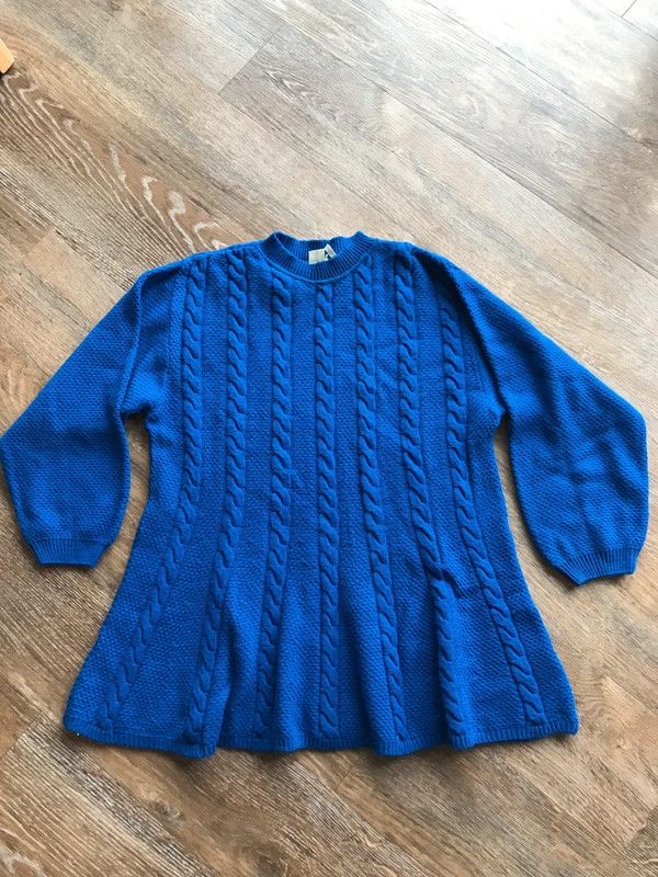 Dámský modrý svetr s copánky, Takko Fashion, vel. 40