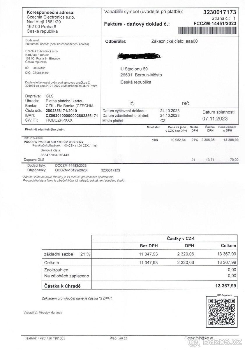 Xiaomi POCO F5 Pro 12/512 GB záruka do 24.10.2025