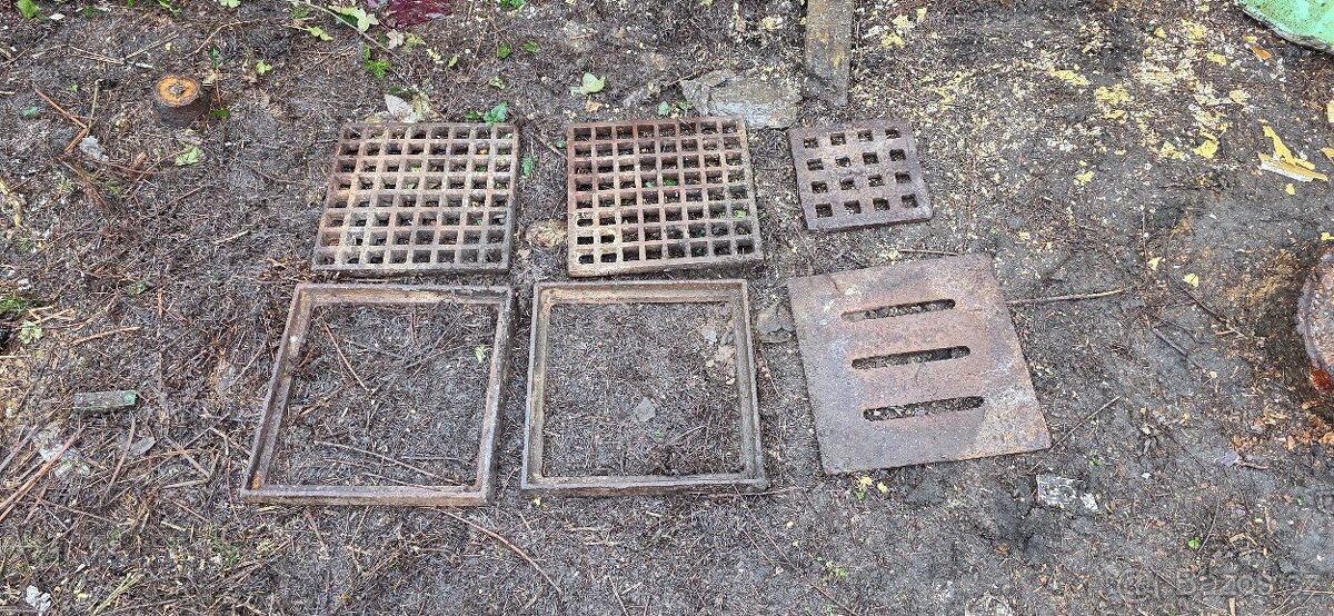 Litinové poklopy na kanál + rámečky + kryty