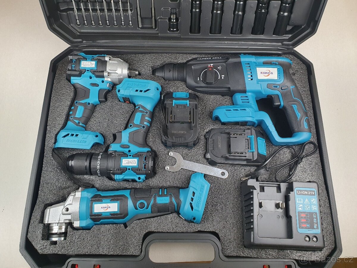 Sada Aku nářadí 4v1-Flexa, příkl. klad, vrtačka a utahovák