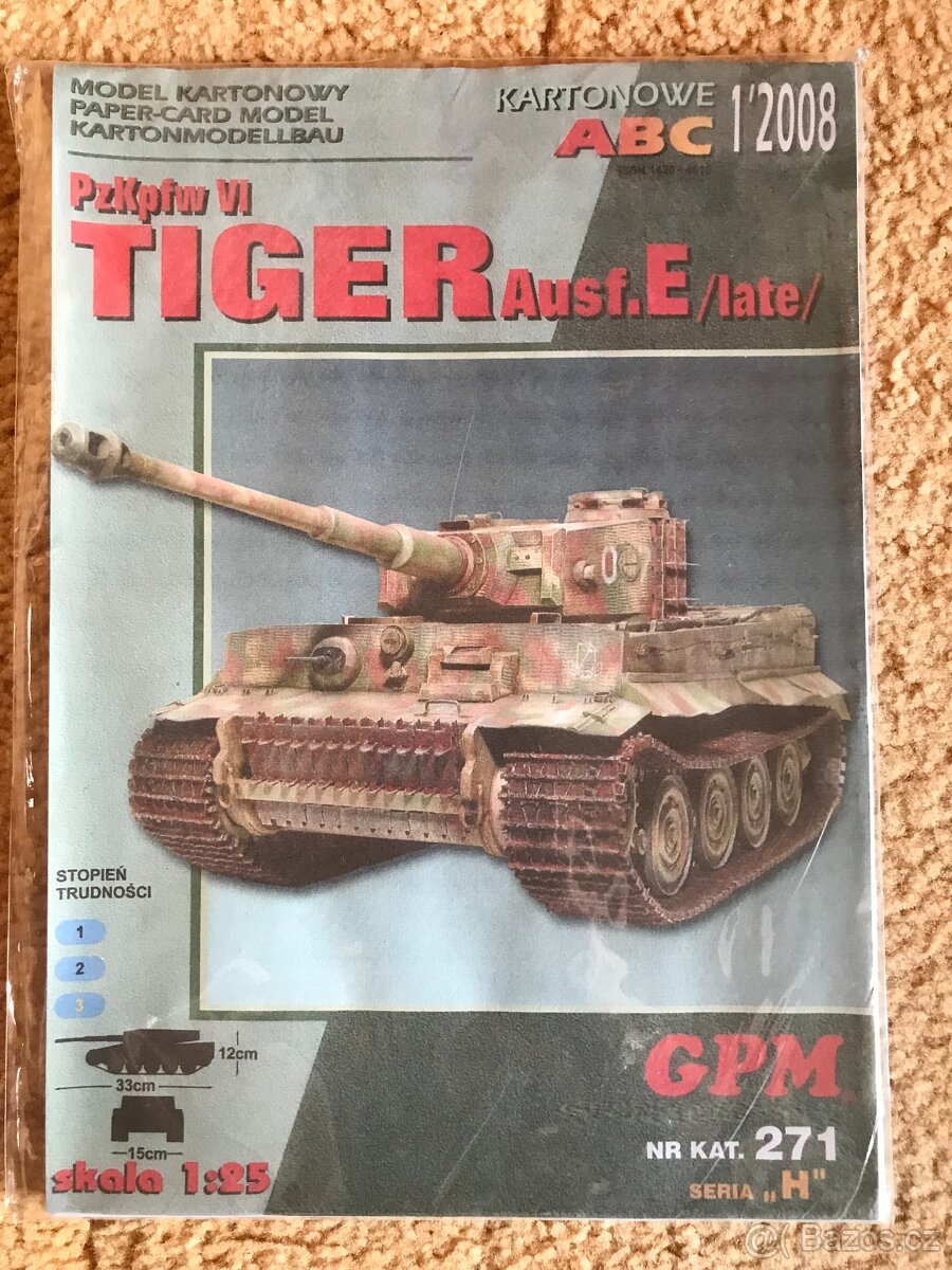 papírový model tanku tiger