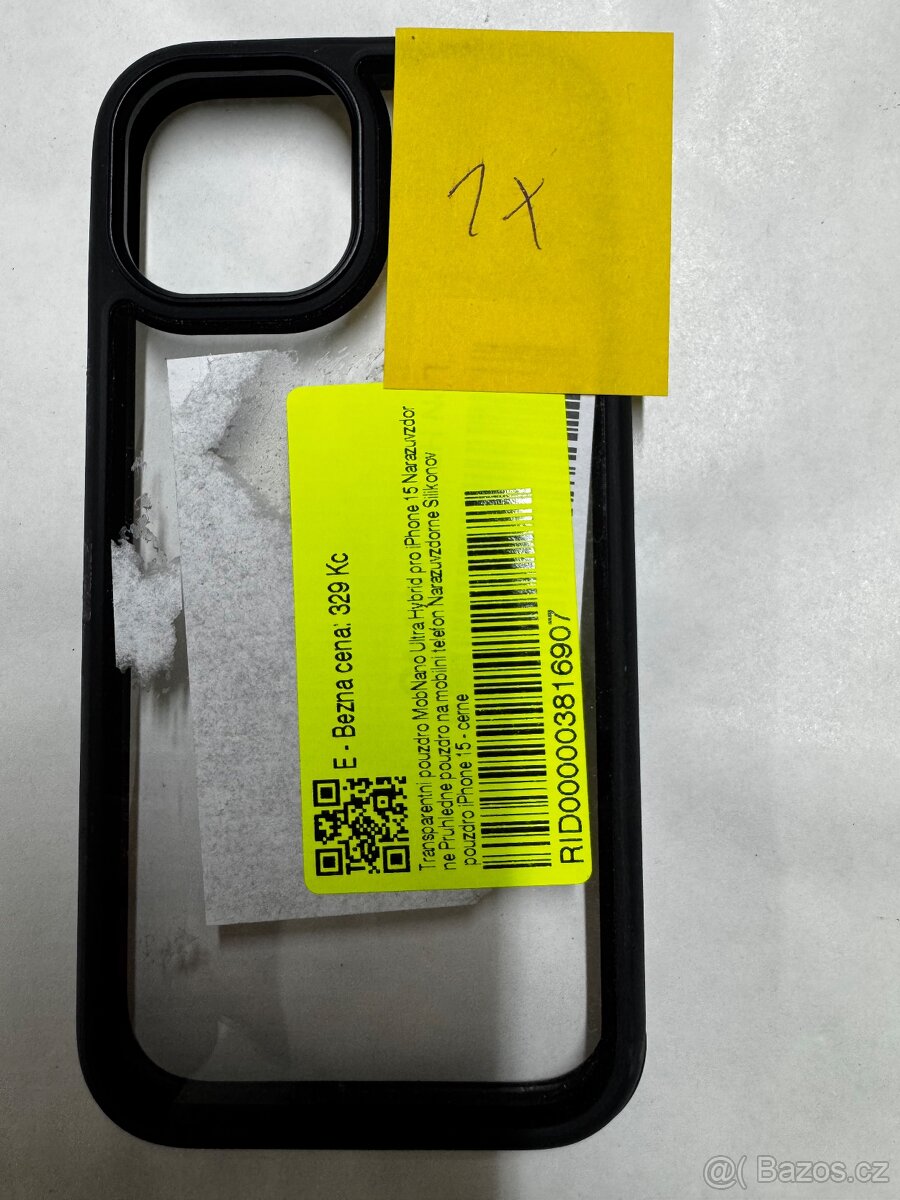 transparentni pouzdro na iphone 15 černe