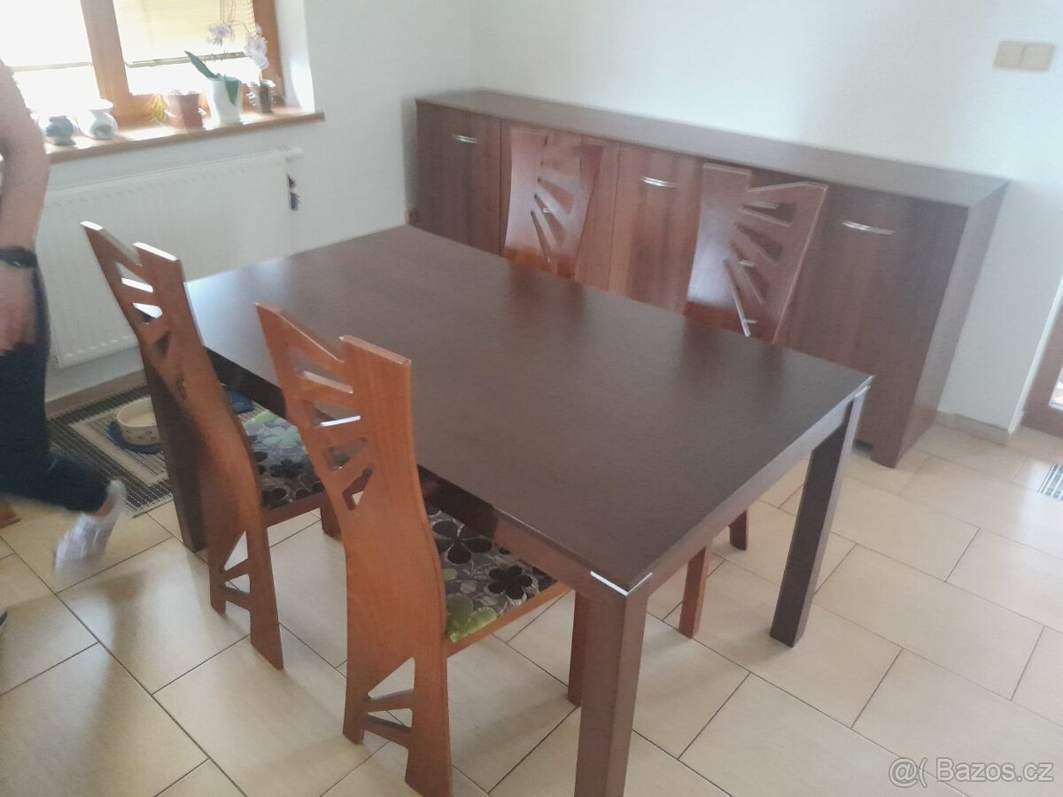 Prodám stůl + židle, 2 komody