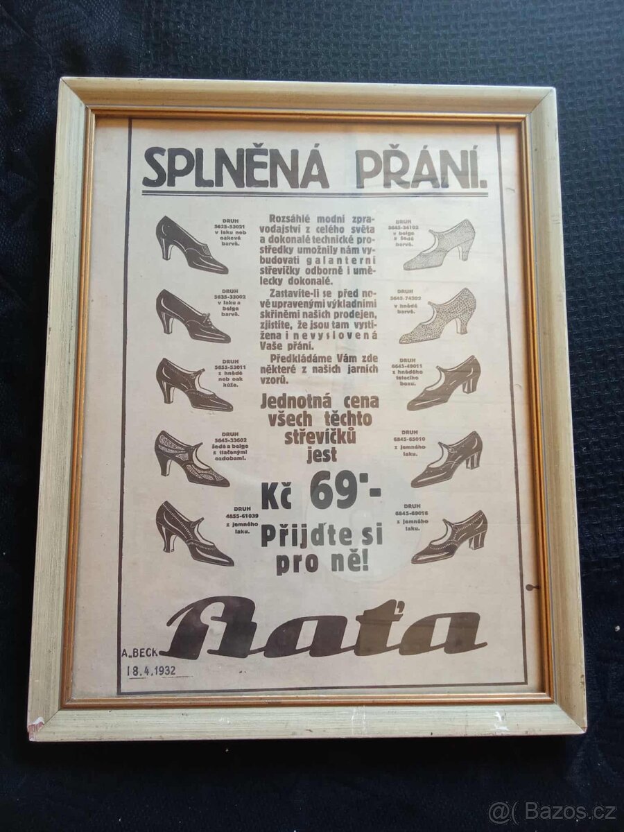 reklama BATA , 30 te roky .