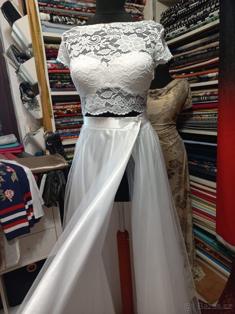 Dvojdílné svatebni šaty BOHO
