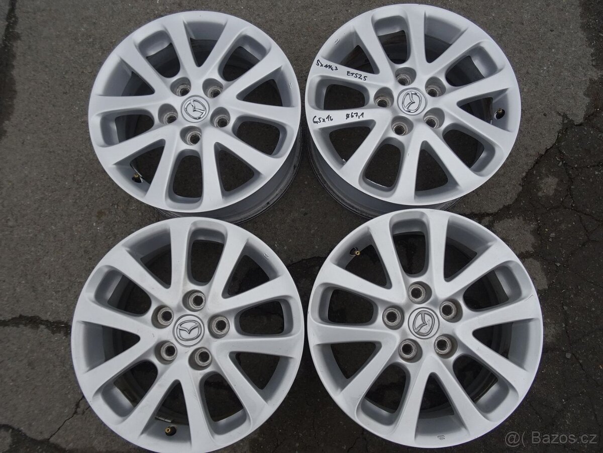 Alu disky originál Mazda 16", 5x114.3, ET 52,5, šíře 6,5J