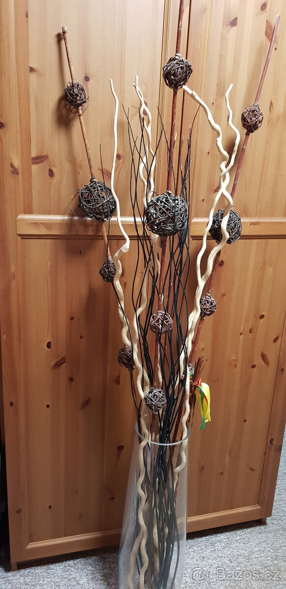 Vaza Ikea Berakna 65cm + dekorace