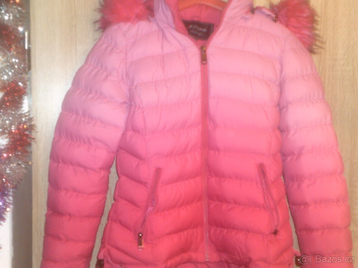 krásná růžová bunda s kapucou vel. XL, zn ATURE