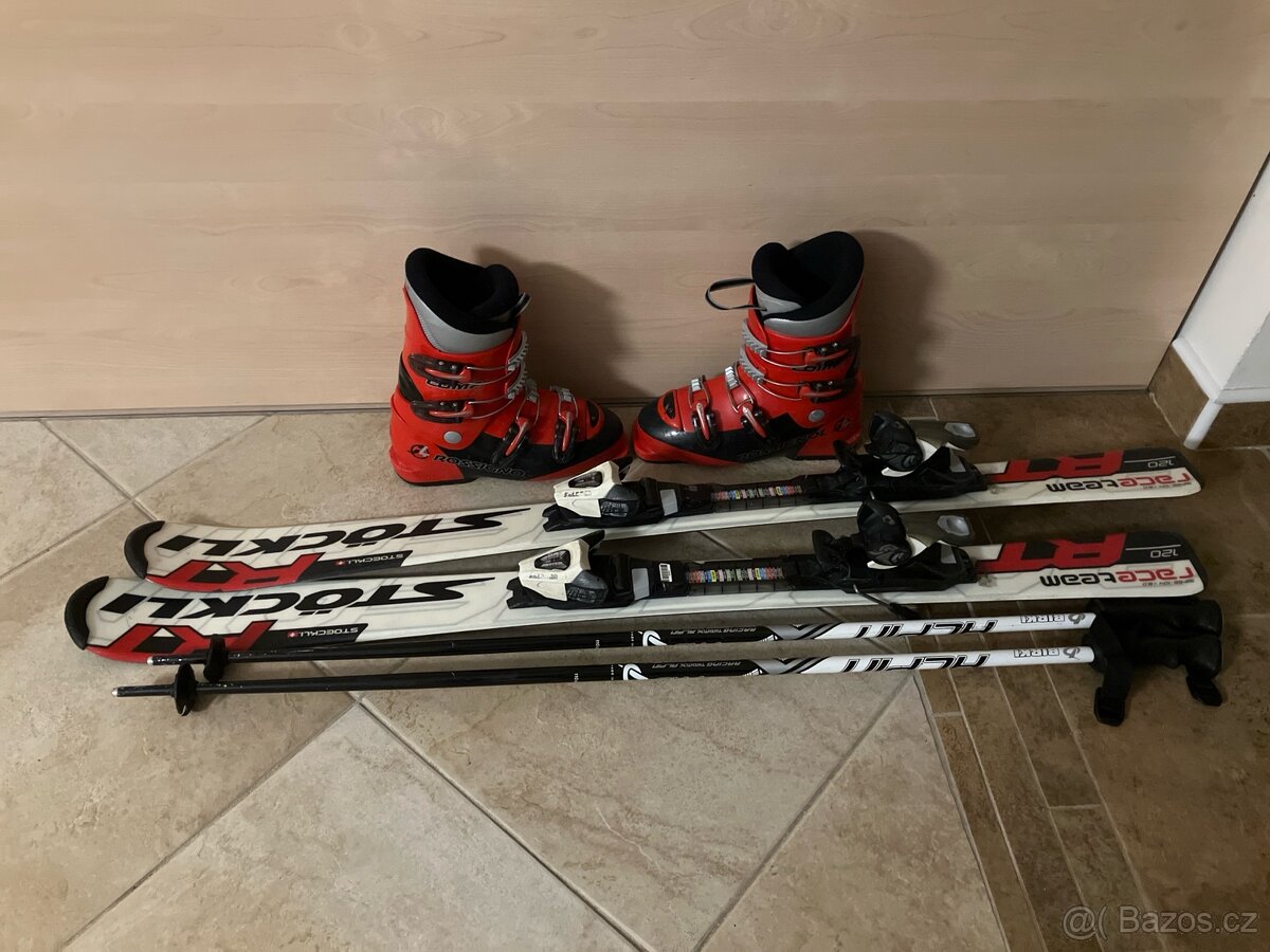 Dětský lyžařský set Stockli RT 120cm + Rossignol 250mm