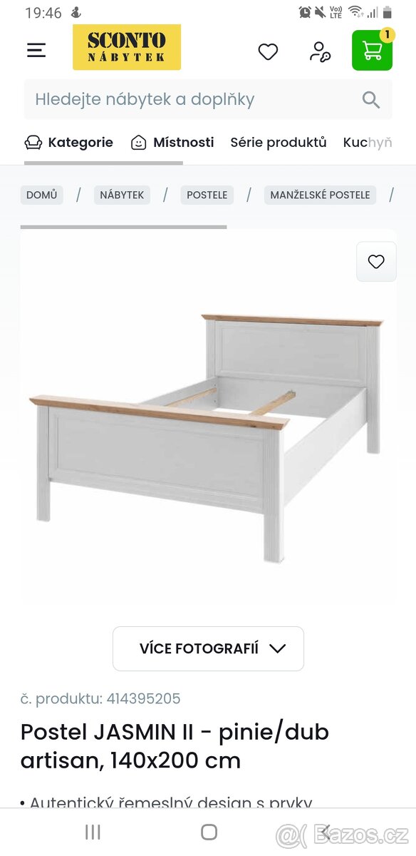Postel JASMIN II za cenu matrace