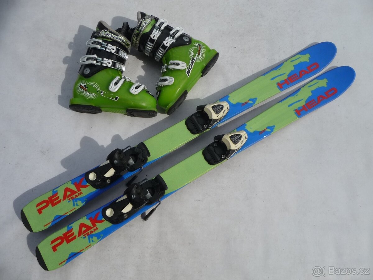 101. Detske lyže HEAD -107cm + boty NORDICA 33,5eu - SET