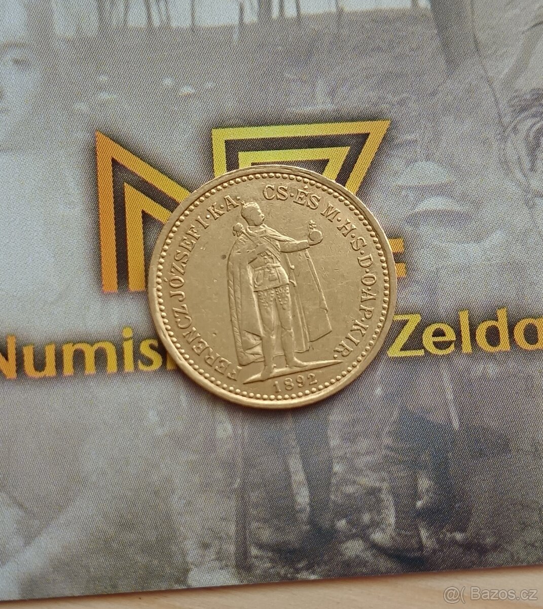 Zlatá RU 10koruna 1892 KB.. František Josef I.