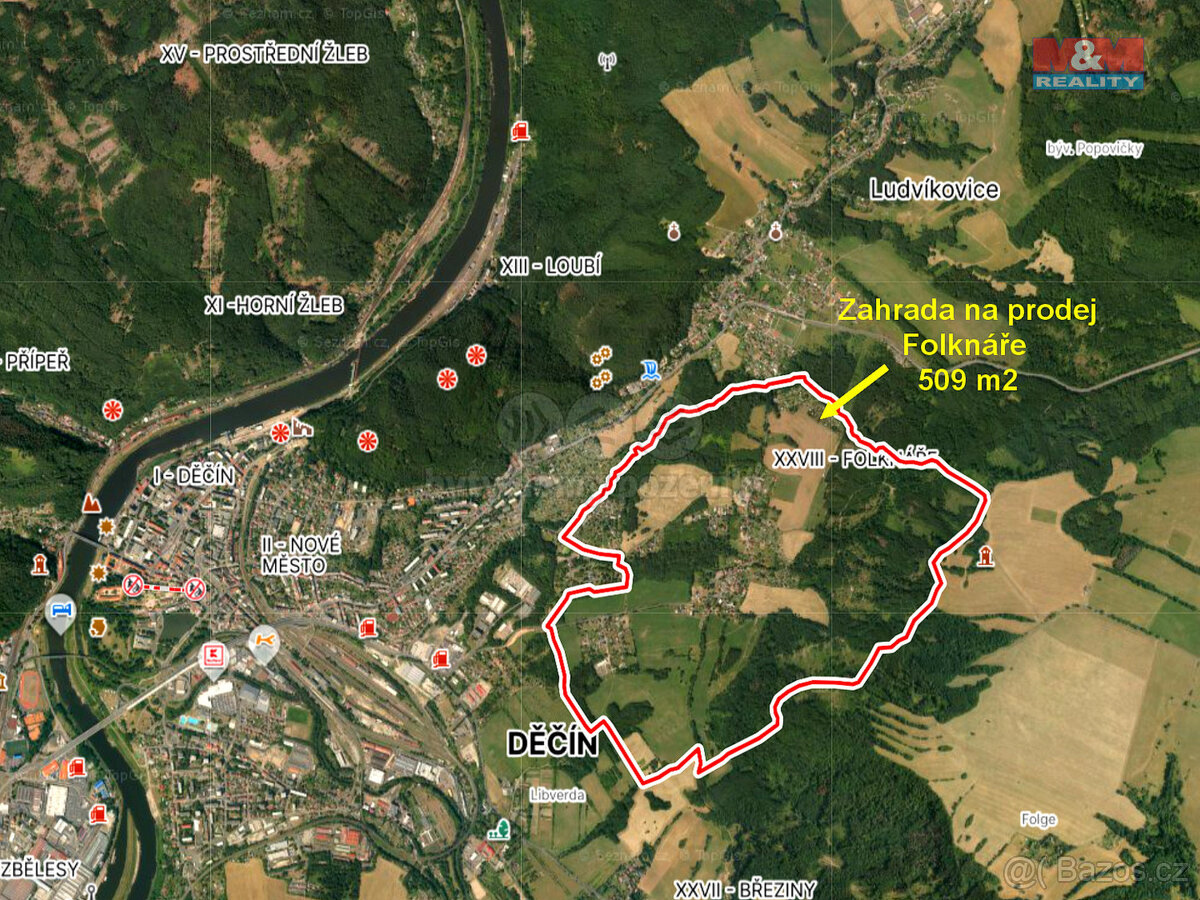 Prodej zahrady, 509 m², Děčín XXVII Folknáře