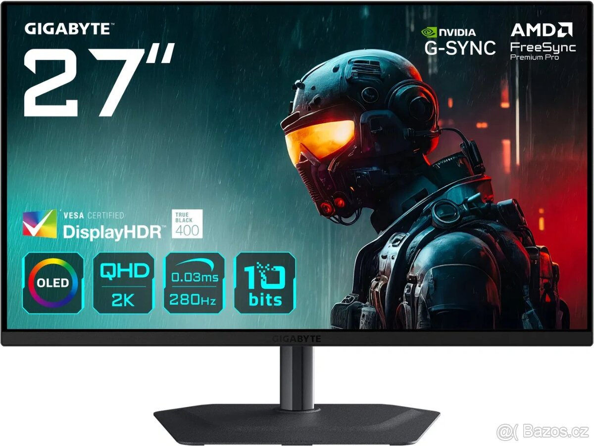 GIGABYTE MO27Q2A 27" QHD OLED 280Hz HDR 10bit 0,3ms repro