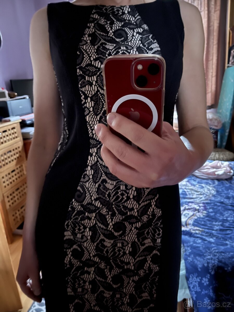 pouzdrové černé šaty vel.38