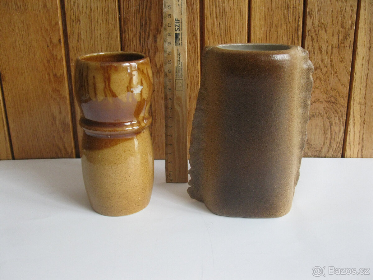 Retro keramika,džbány na pivo, vhodná na chalupu,váza modrá