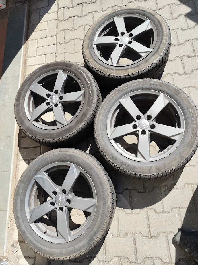 Alu kola RIAL + zimní pneu 225/55 R17 Continental
