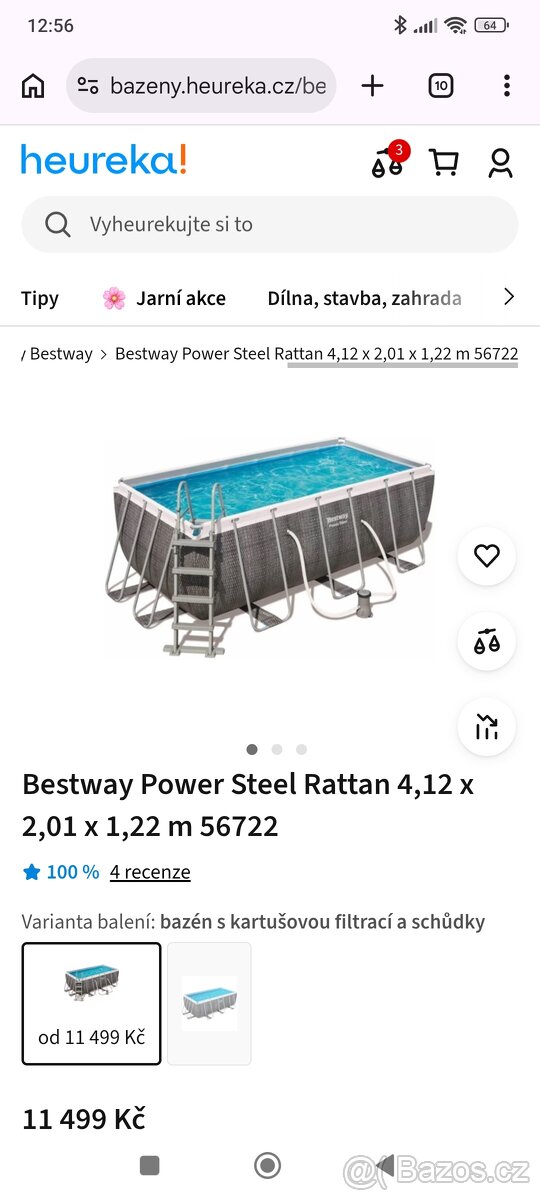 BTW bazén 412x201x122 Rattan sada