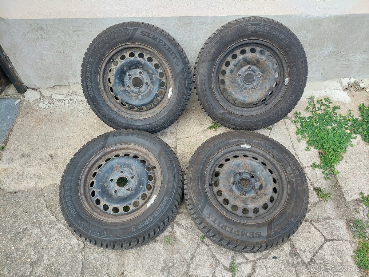15'' disky 5x112 se zimními 195/65 s pneu 8,7 mm