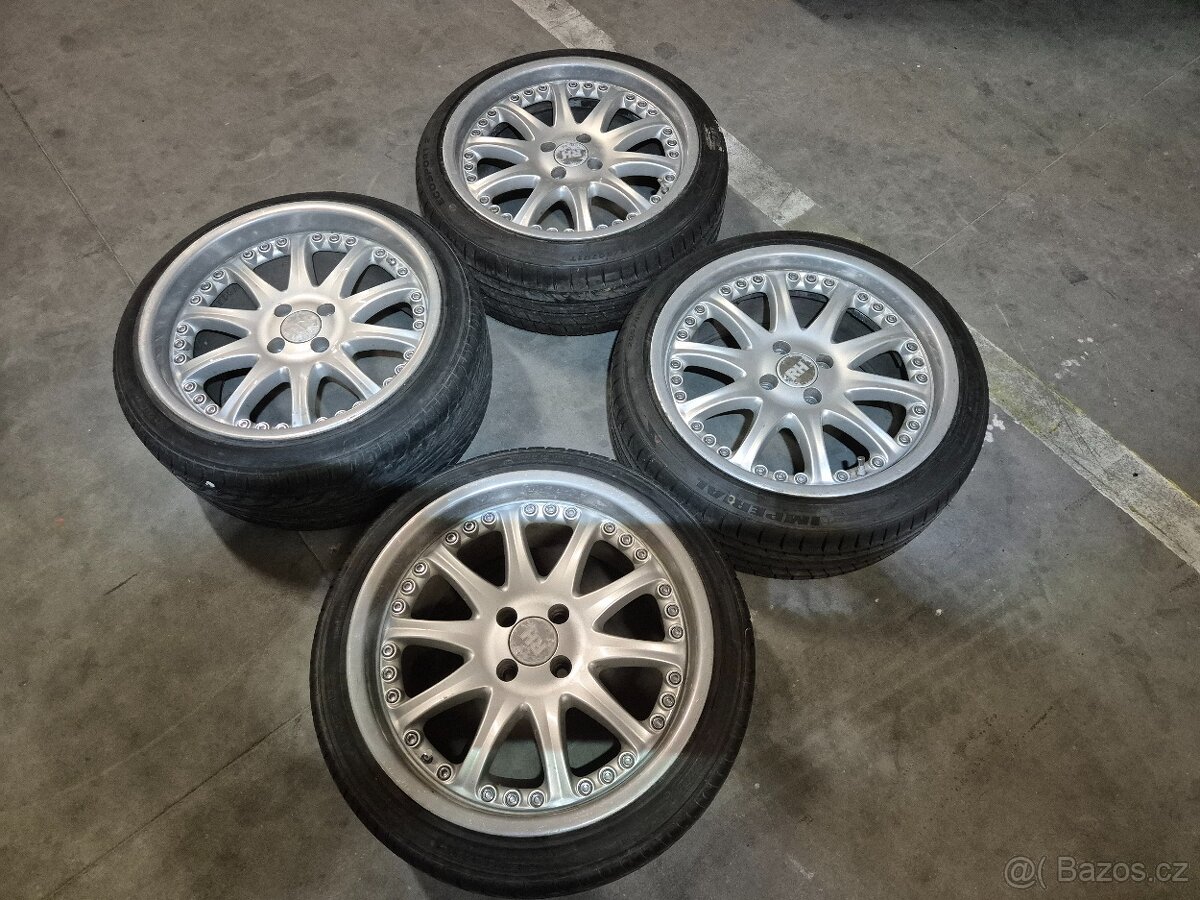 ALU disky RH, BMW E30, 4X100, dobré pneu