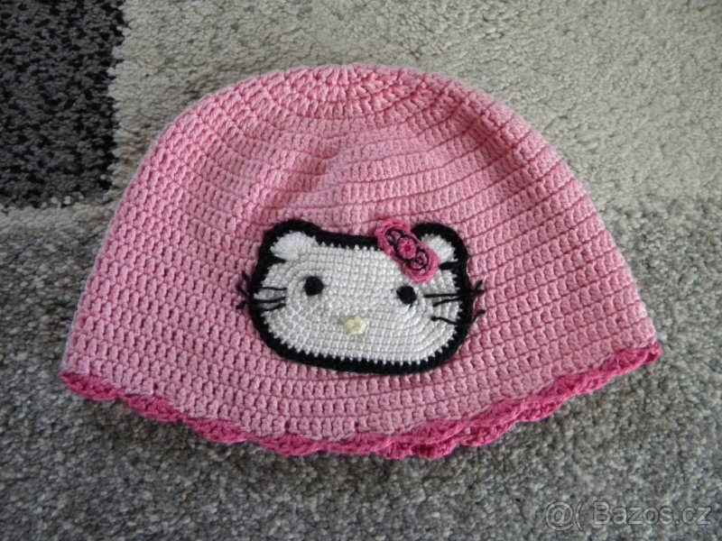 háčkovaná čepice s Hello Kitty vel.92/104