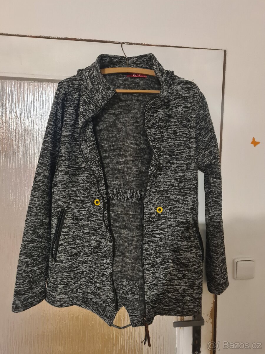 Dámský teplý bundokabatek, mikina s kapuci vel. L