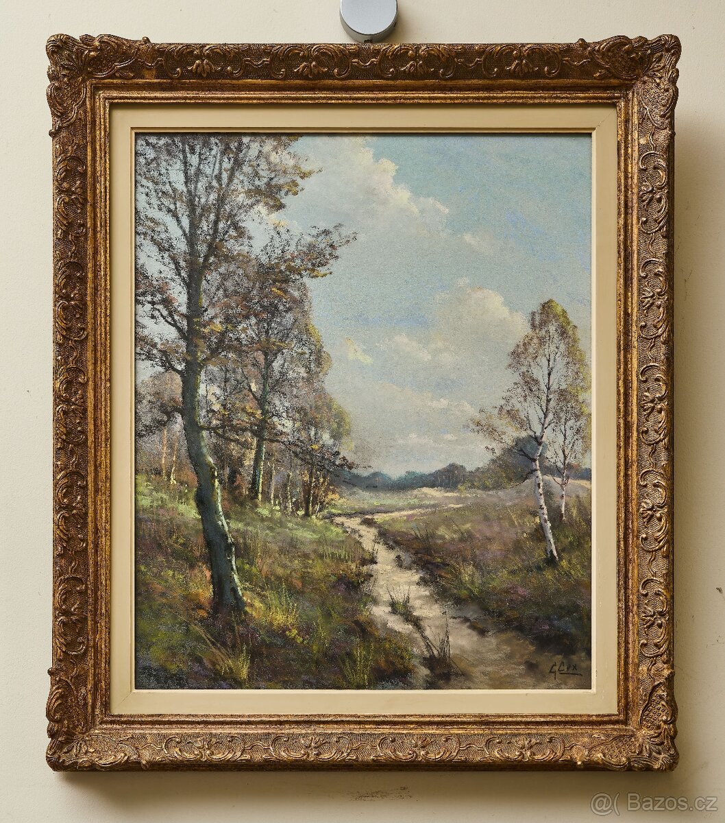 Cox Garstin (1892–1933), krajina, pastel pod sklem, 73 × 63