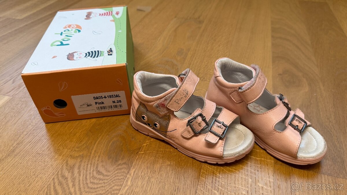 Dívčí dětské boty, sandály, bačkůrky Ponte vel 28