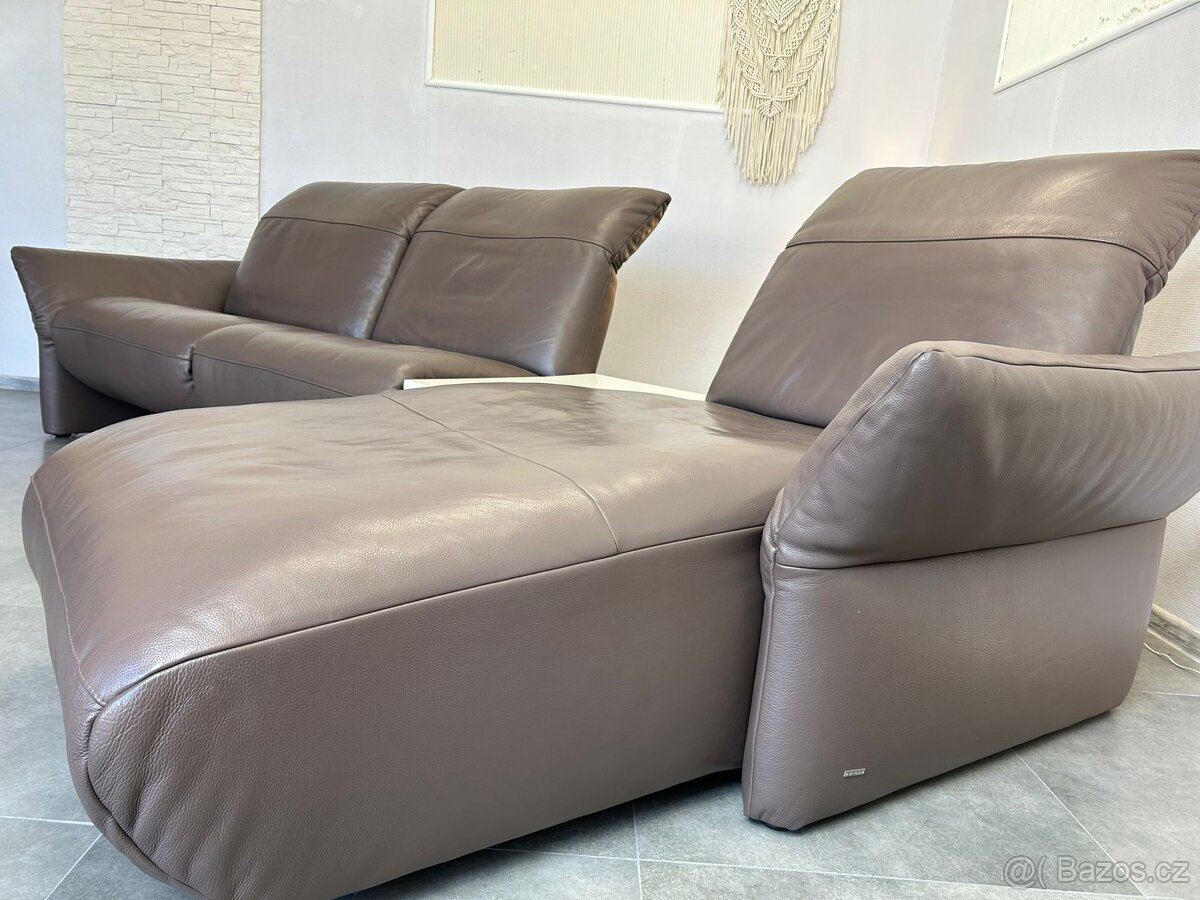 Kožená rohová pohovka Koinor (elektrická relaxační funkce)