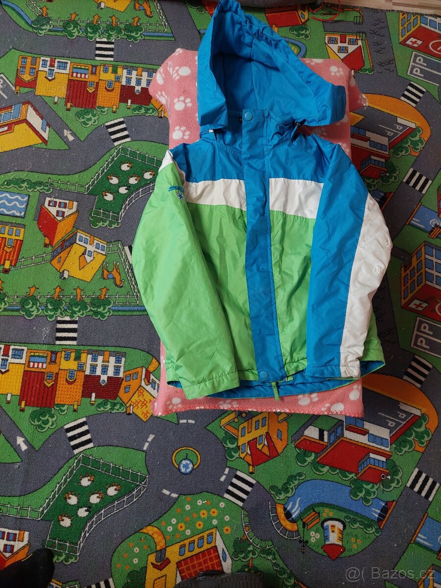 Bunda zimní zelenomodrá