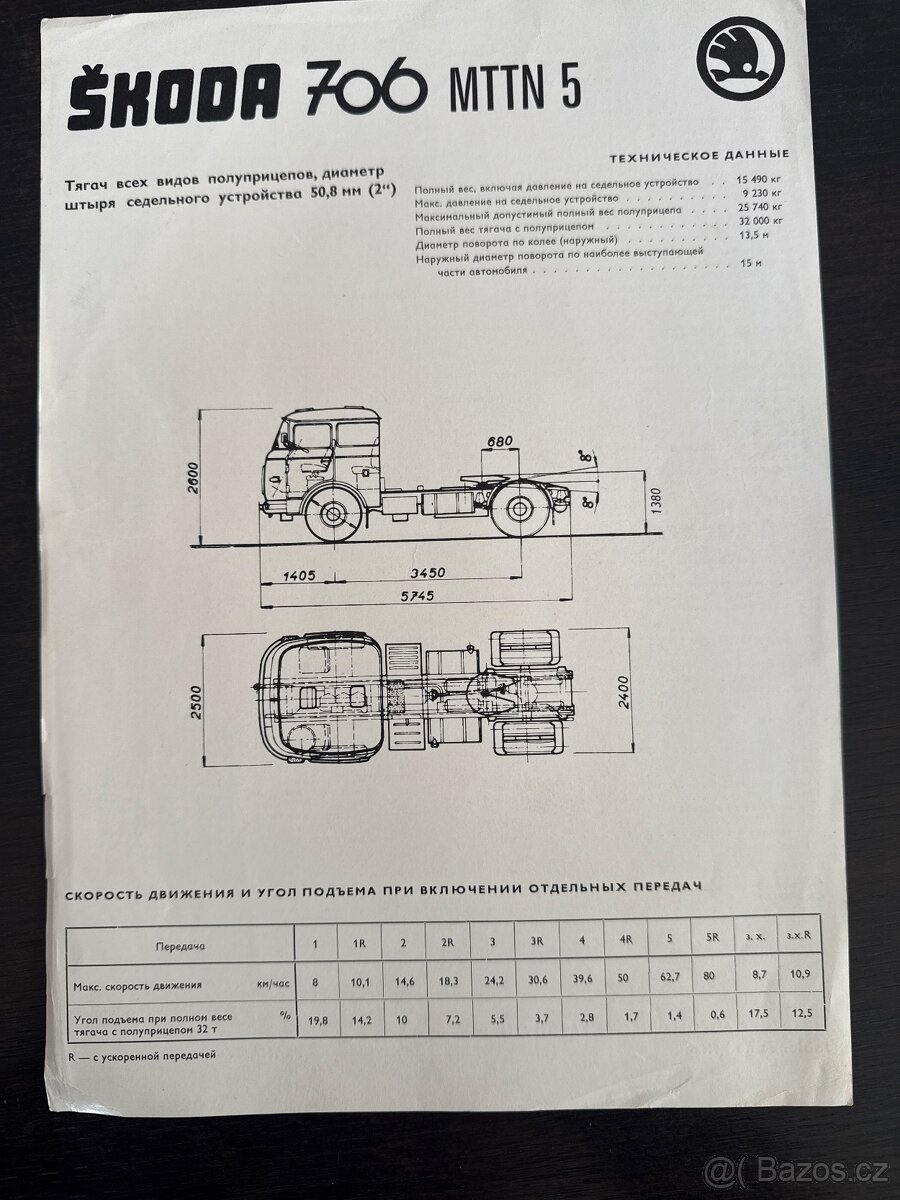 Prodám prospekt Škoda 706 MTTN 5