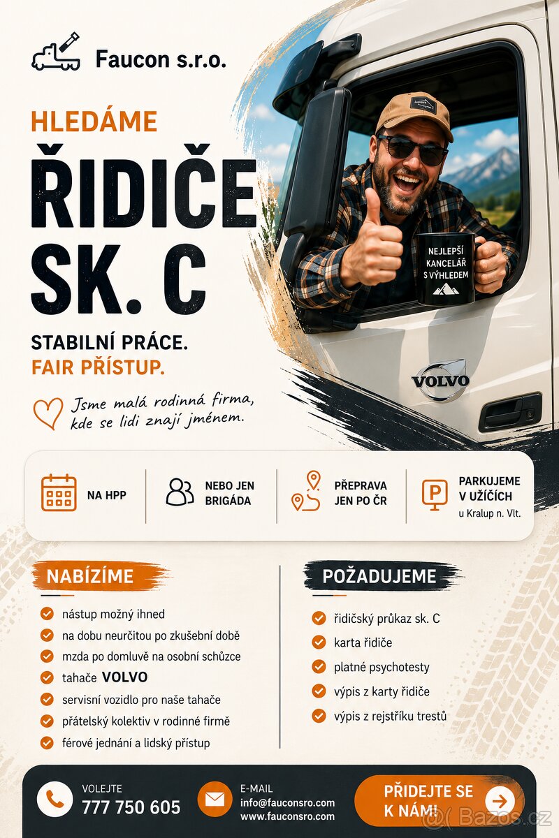 Hledáme řidiče sk. C
