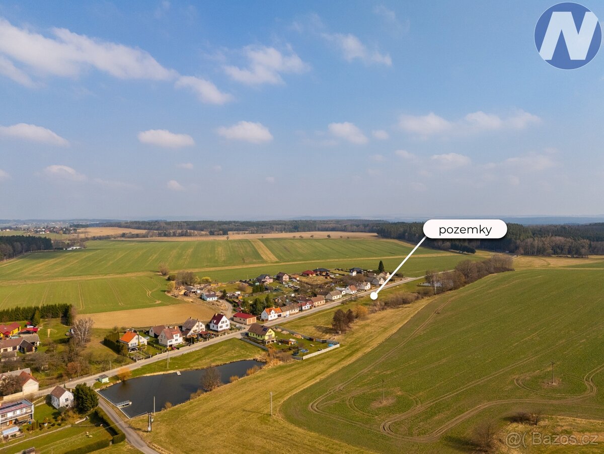 Prodej stavebních parcel v Borovanech u Milevska