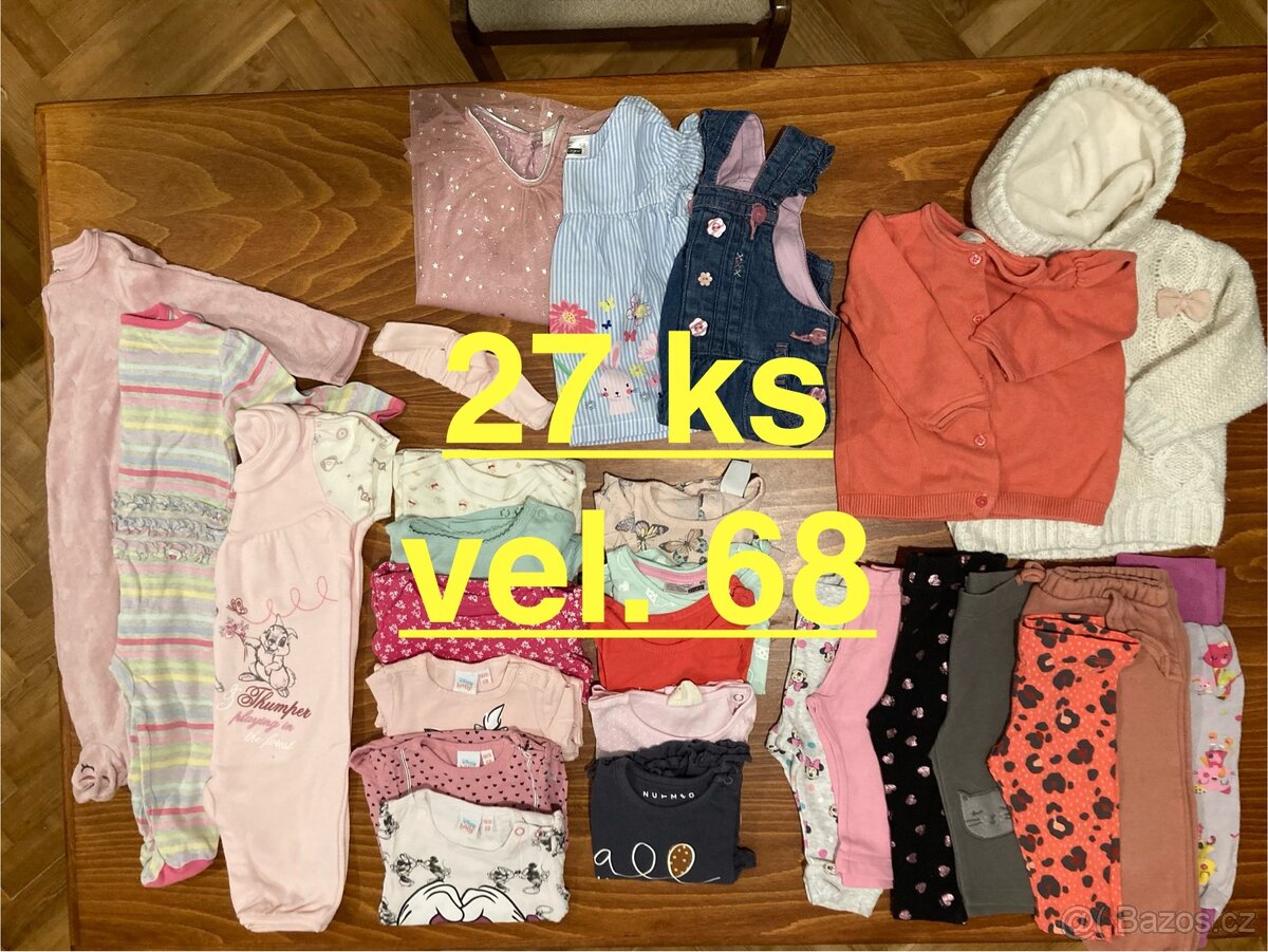 Balík oblečení holčička vel.68, 27 ks