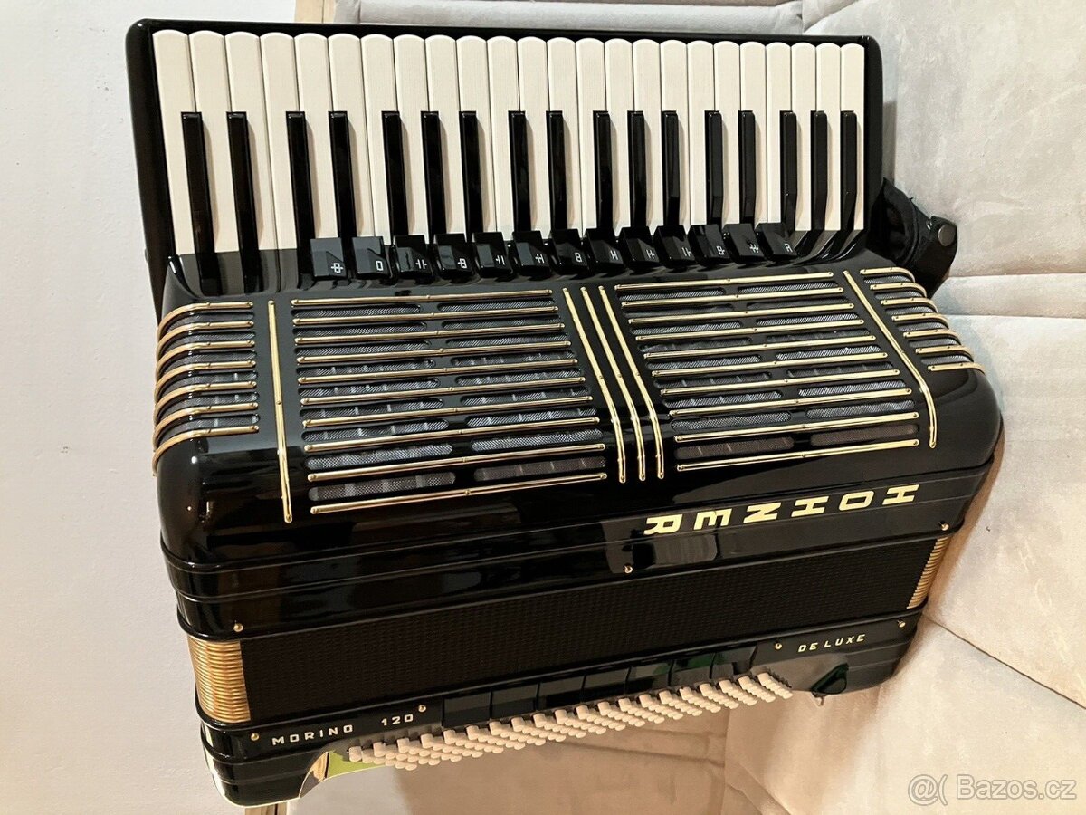 Akordeon, Hohner Morino+ V 120 De Luxe, Cassotto, černá, 5-a