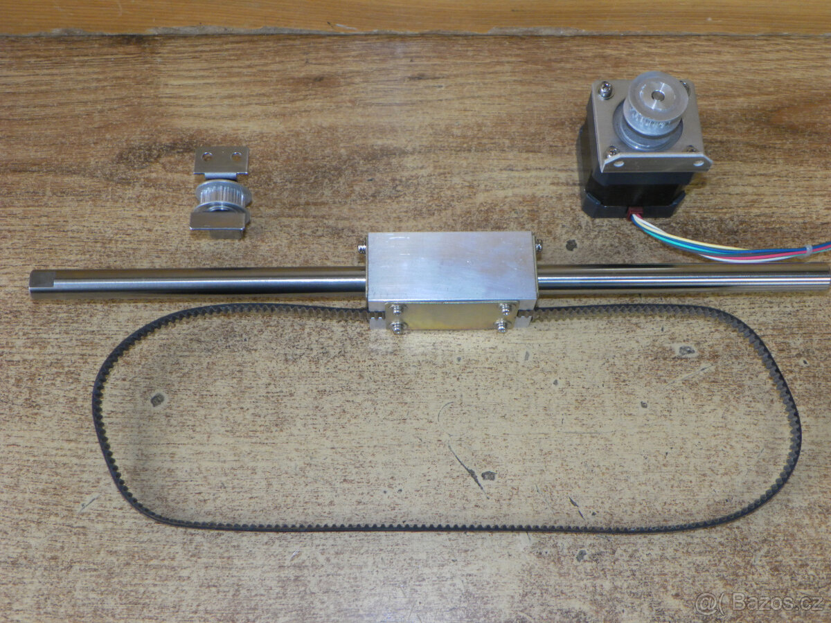 Lineární posuv s krokovým motorem, rozsah 190 mm