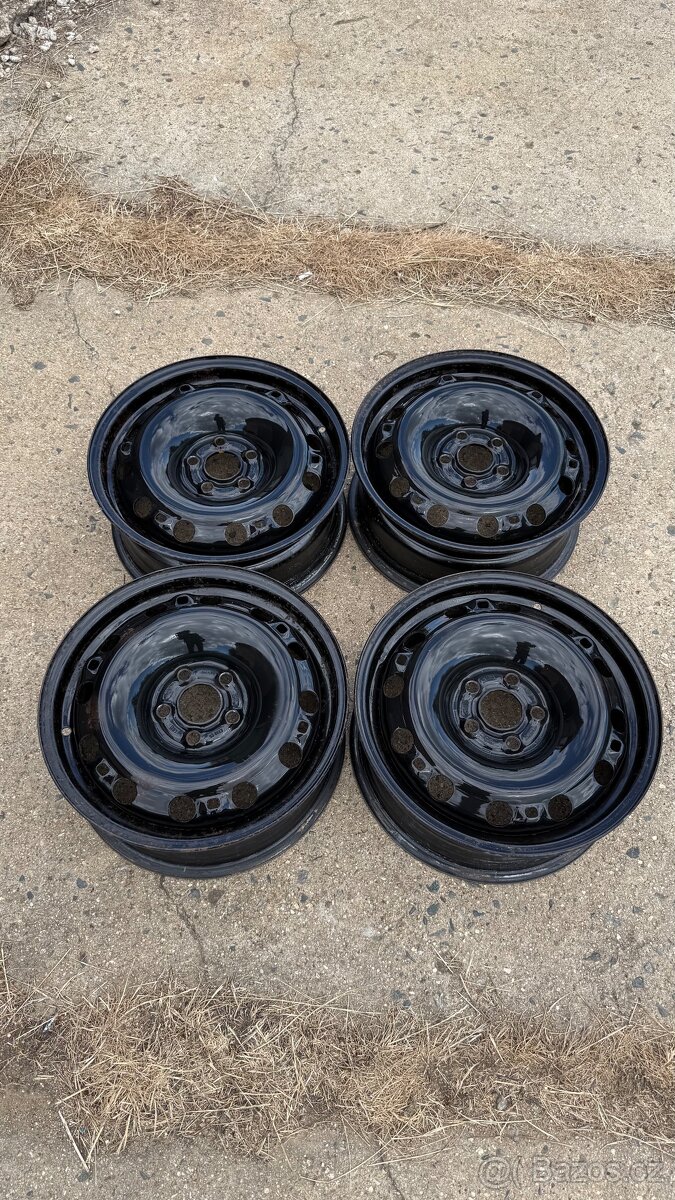 4x plechové disky 6Jx15 ET43 5x100 Skoda Fabia,Roomster