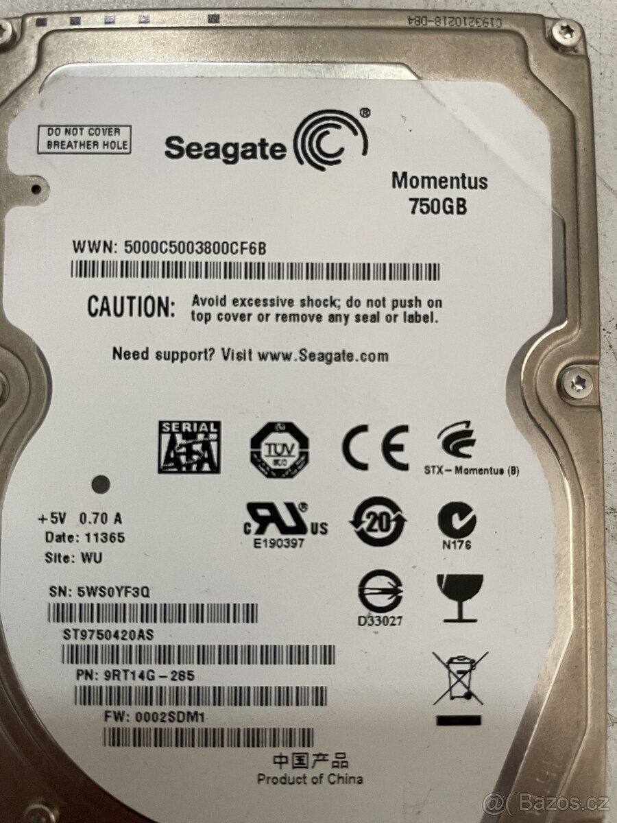 HDD 2,5 Seagate Momentus 750GB
