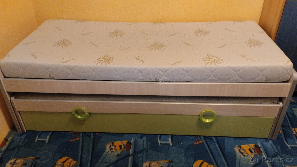 DĚTSKÁ POSTEL S ROZKLADEM A KVALITNÍ MATRACÍ 190X80