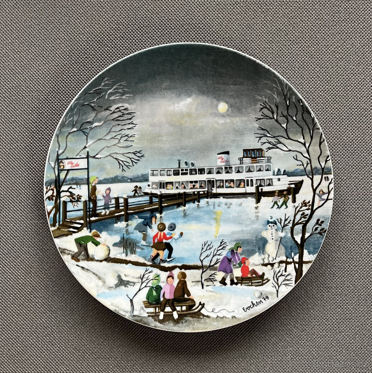 Sběratelský talíř 24 cm Roční období Zima, Scherzer