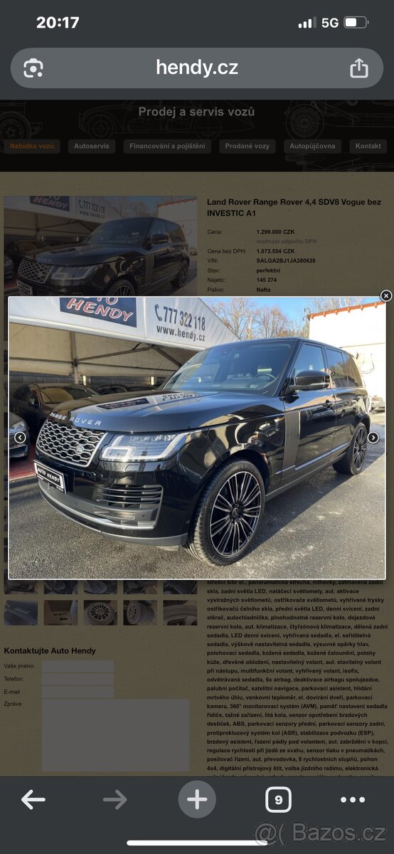 Prodám Land Rover Range Rover 4,4TDV8 Vogue