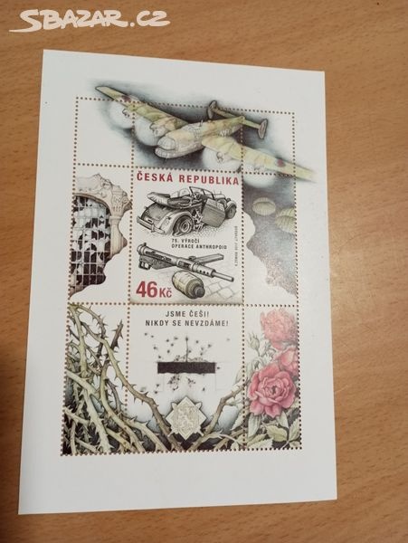 Poštovní známka2017, 46Kč aršík Operace Anthropoid