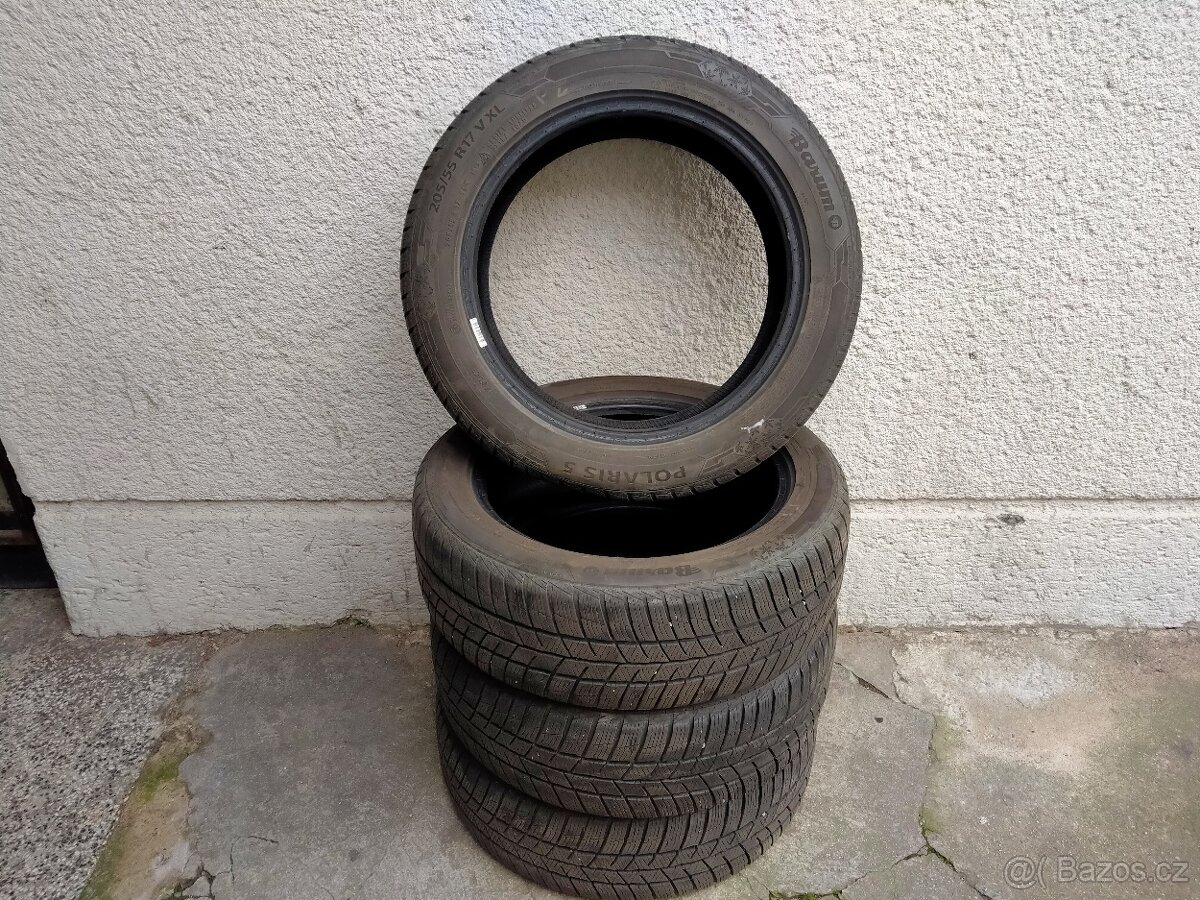 Zimní pneumatiky 205/55 R17, vzorek 2x 7mm, 2x 6mm DOT 3921