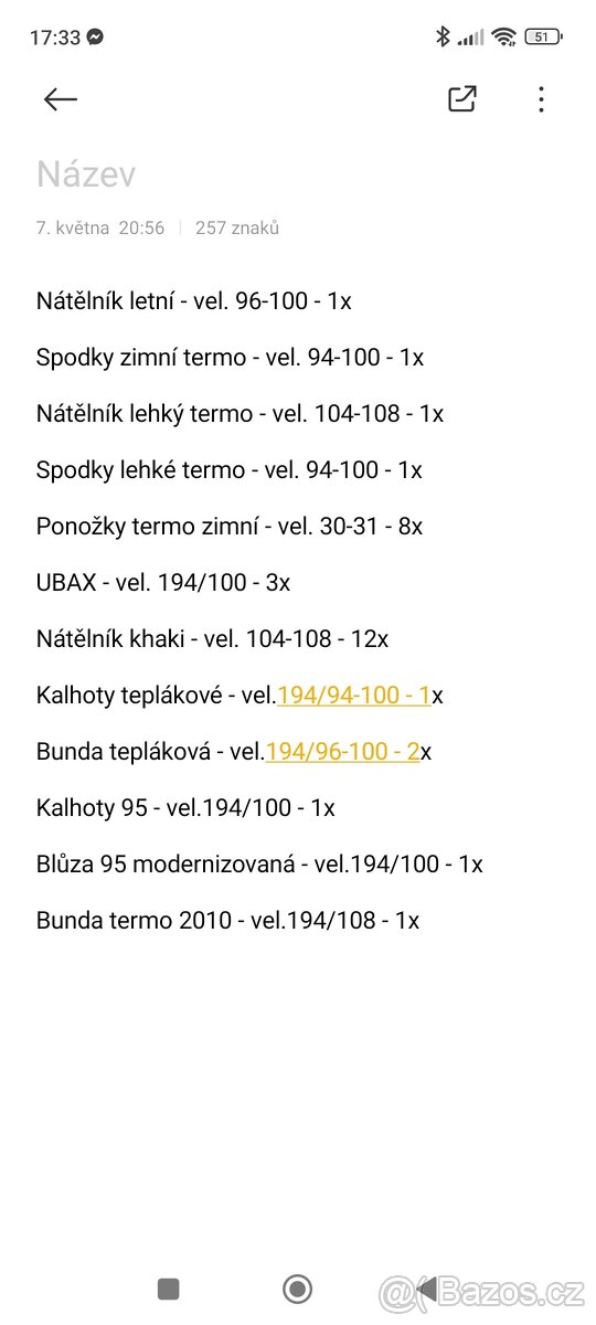 Vojenské oblečení