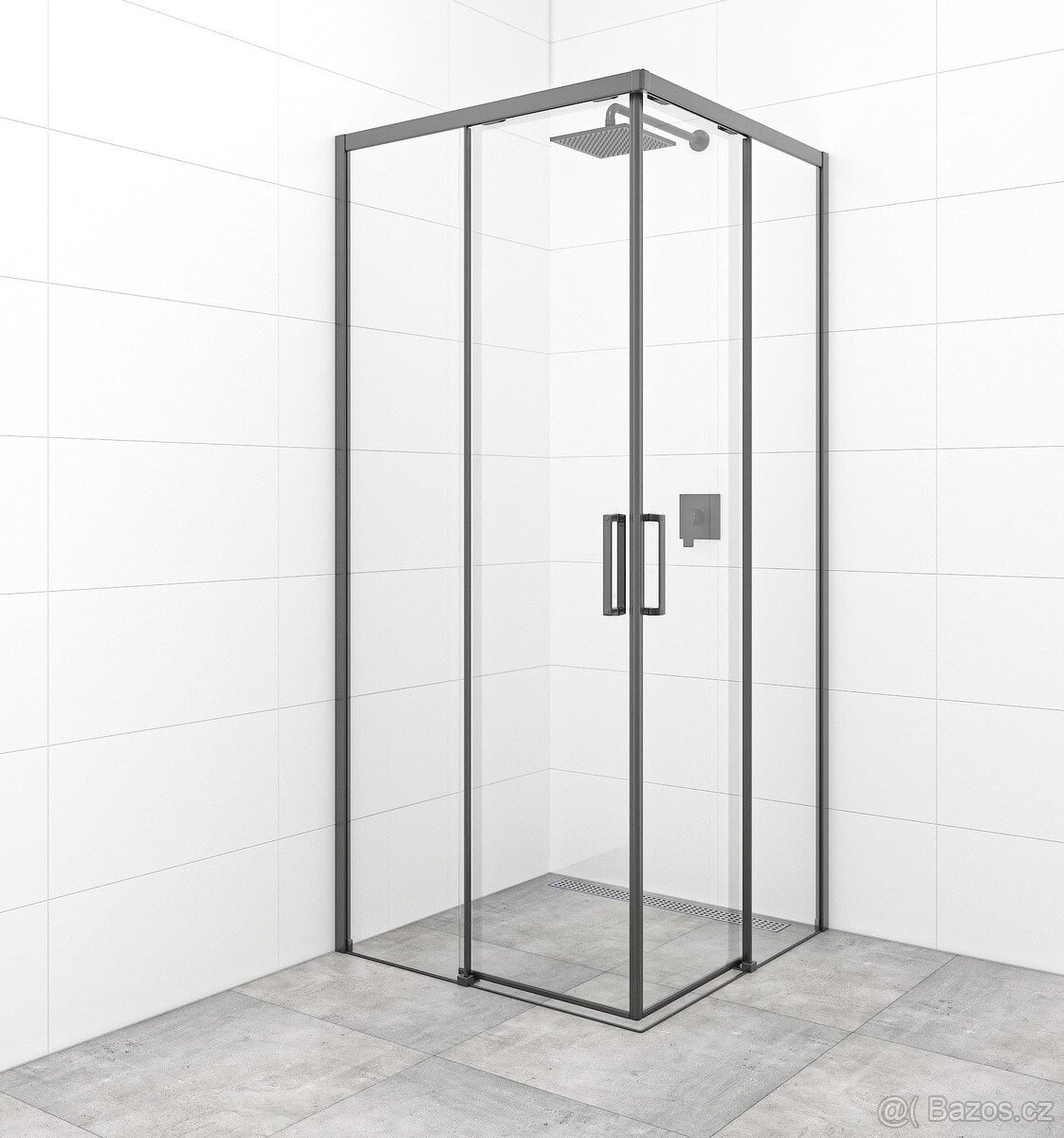 Sprchový kout čtverec 90x90 nebo 80x80 BEZBARIÉROVÝ černý
