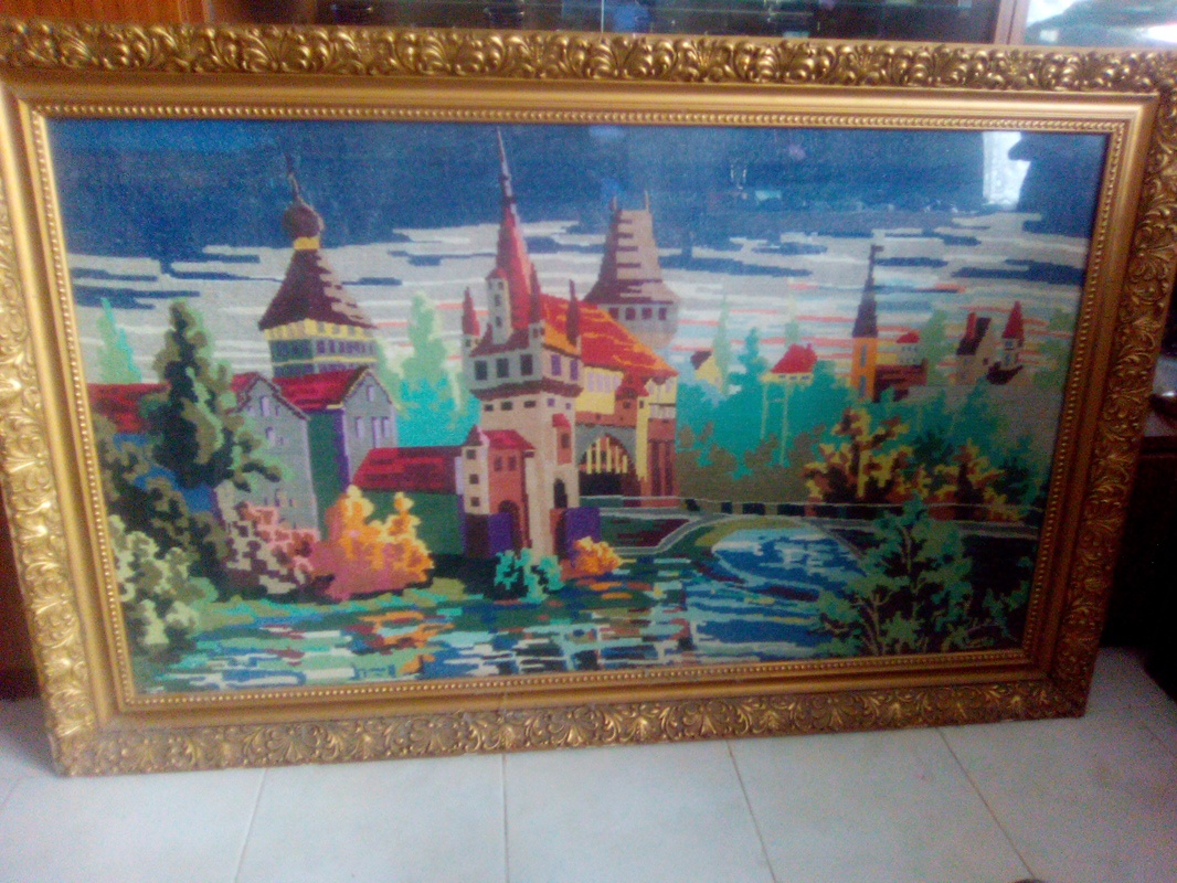 VINTAGE - ZASKLENÝ GOBELÍN