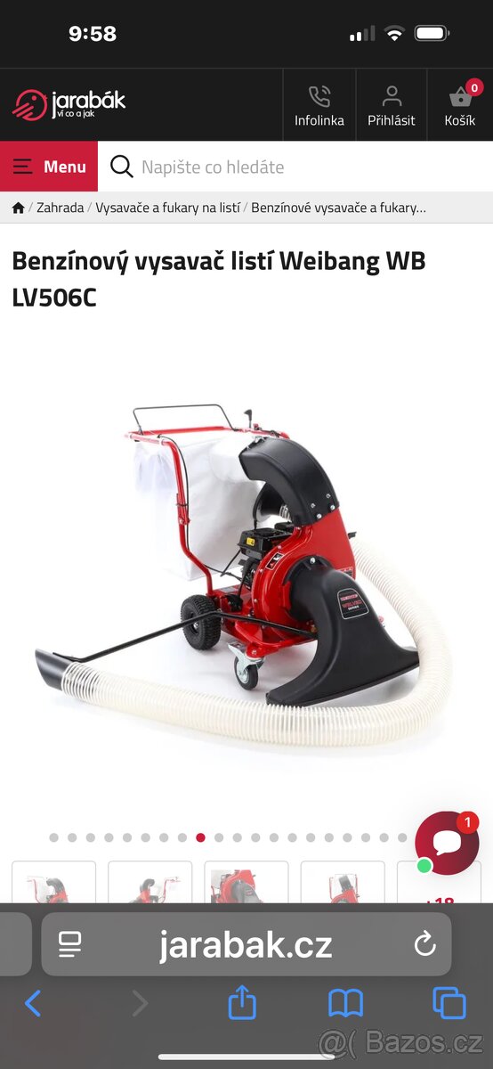 Benzínový vysavač Weinbang