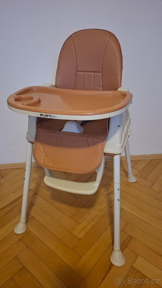 Jídelní židlička PupyHou 3v1 hnědá